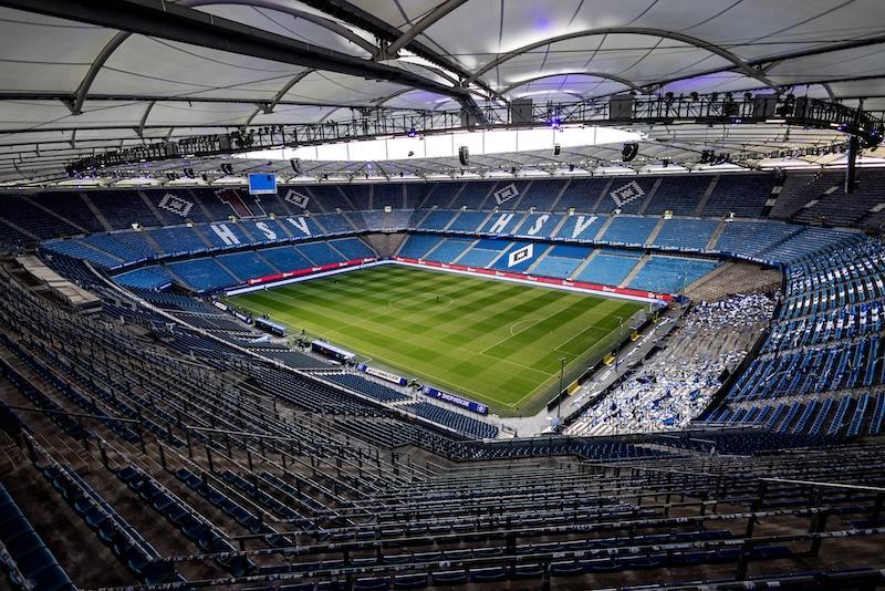 Aufnahme des Volksparkstadions in Hamburg.